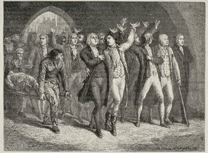 ジロンダンはブランパンが刻印した革命裁判所を去る 作： H. de la Charlerie